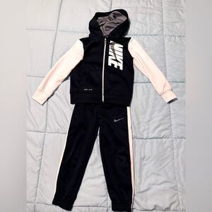 Nike DriFit Kids Black and White Tracksuit